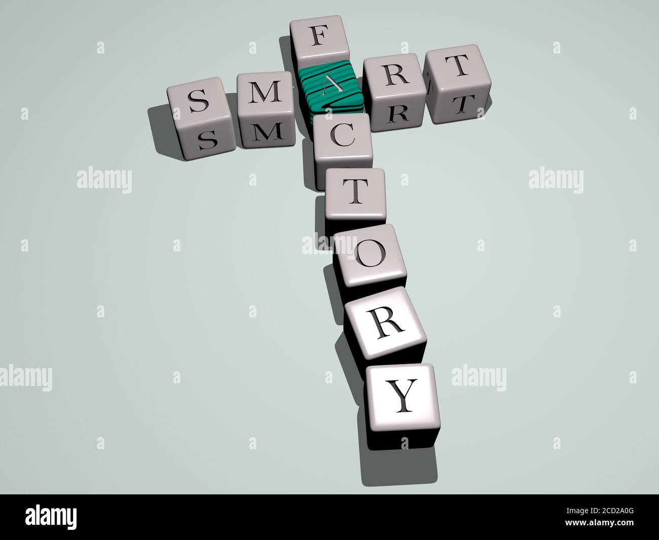 SMART FACTORY crossword by cubic dice letters, 3D illustration Stock Photo