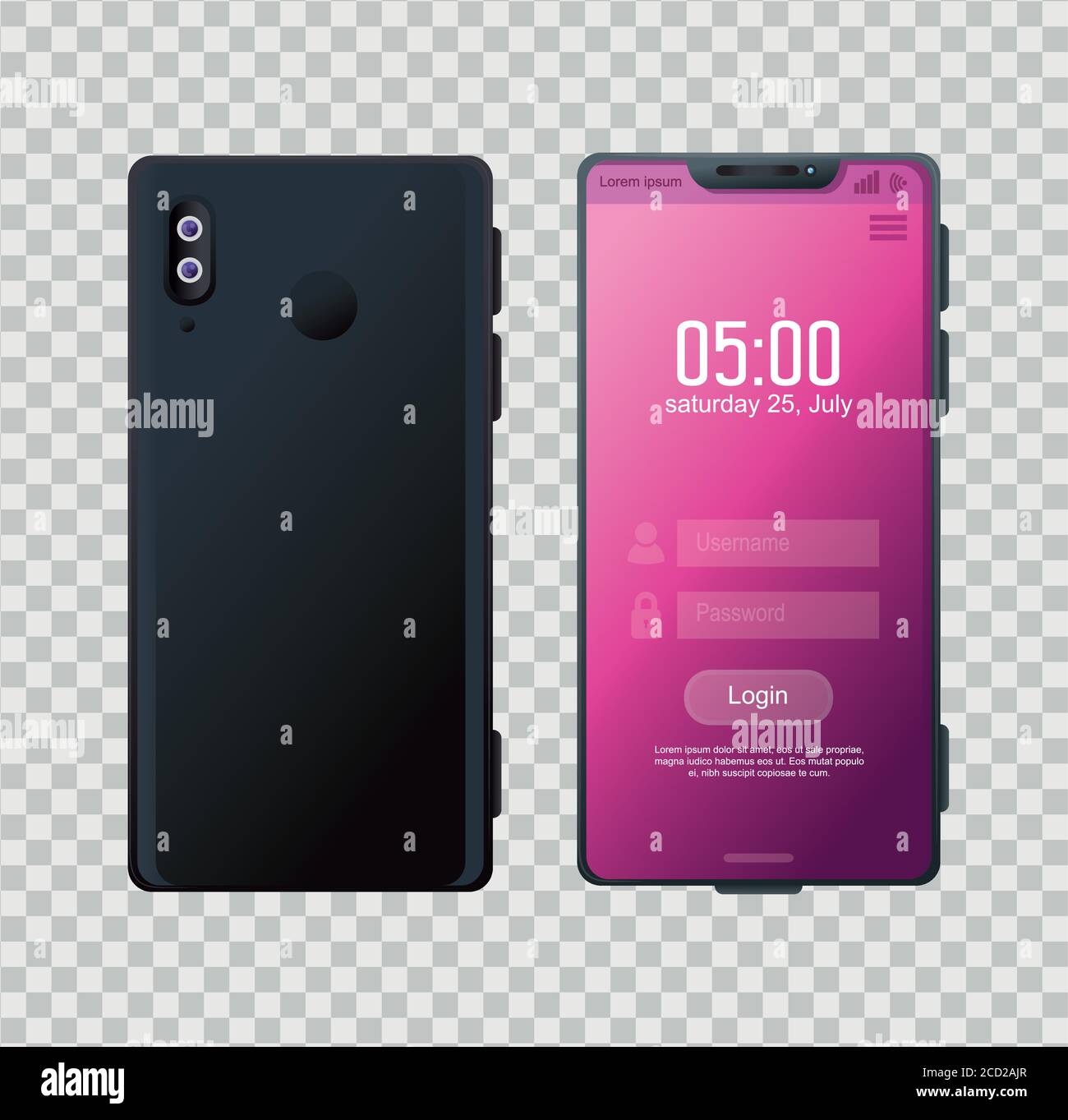 Vector detailed smartphone mockup security Stock Vector Images - Alamy