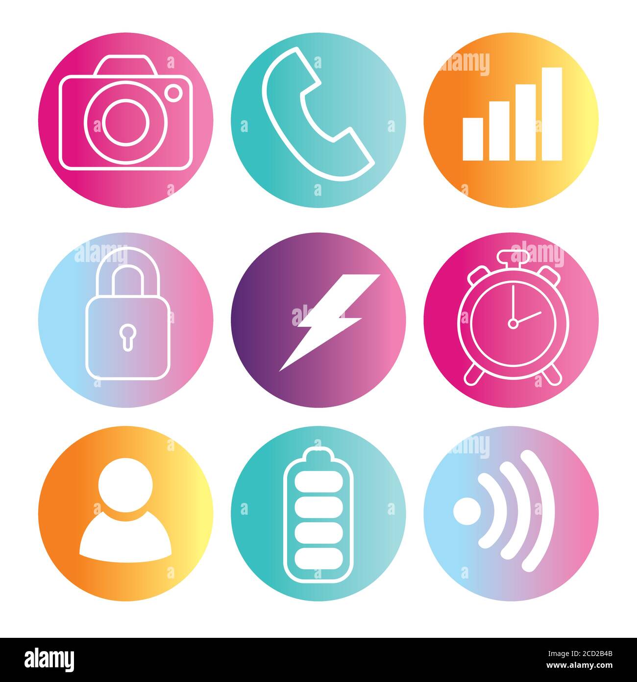set of social media icons on round frame Stock Vector Image & Art - Alamy