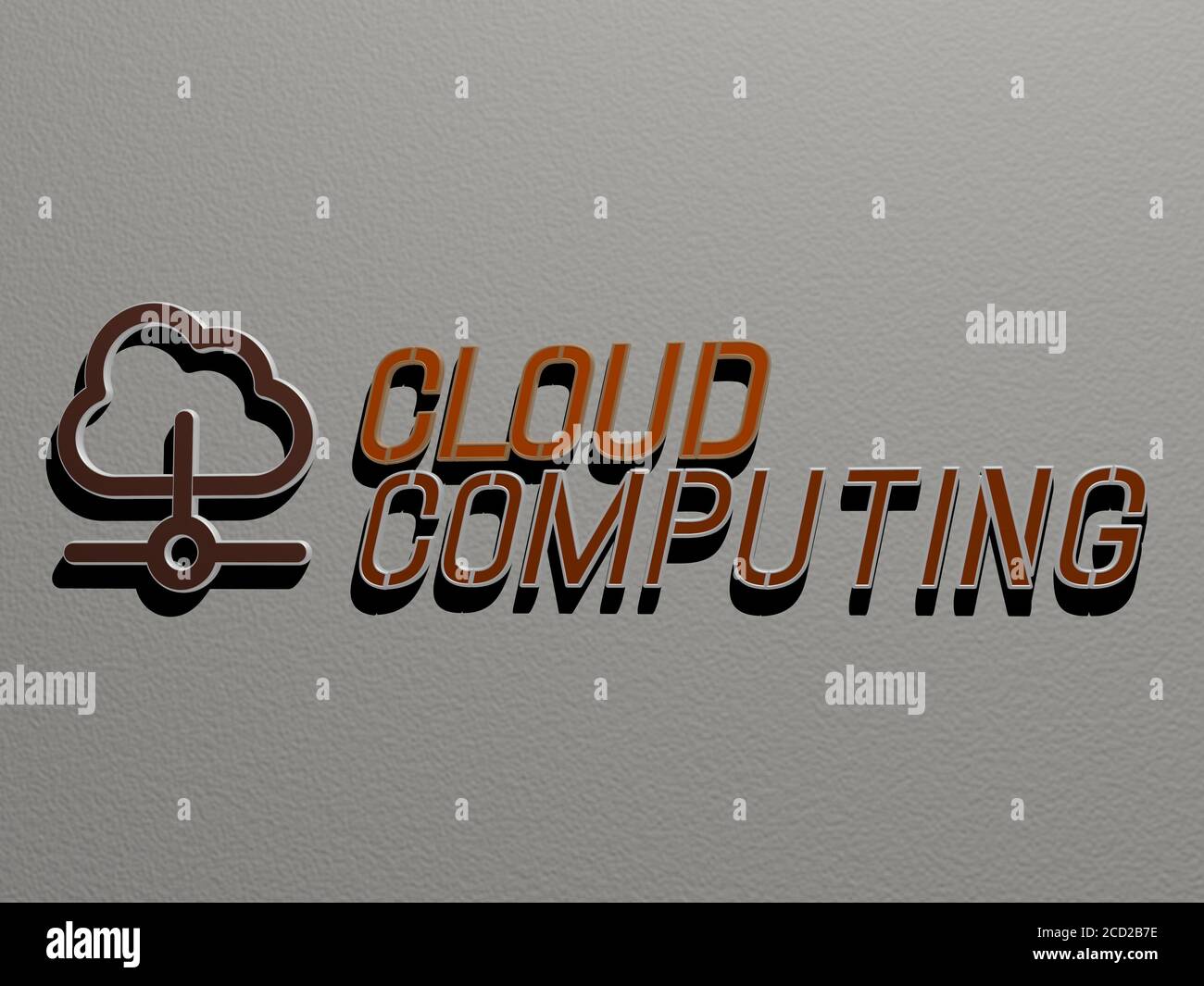 CLOUD COMPUTING icon and text on the wall, 3D illustration Stock Photo ...