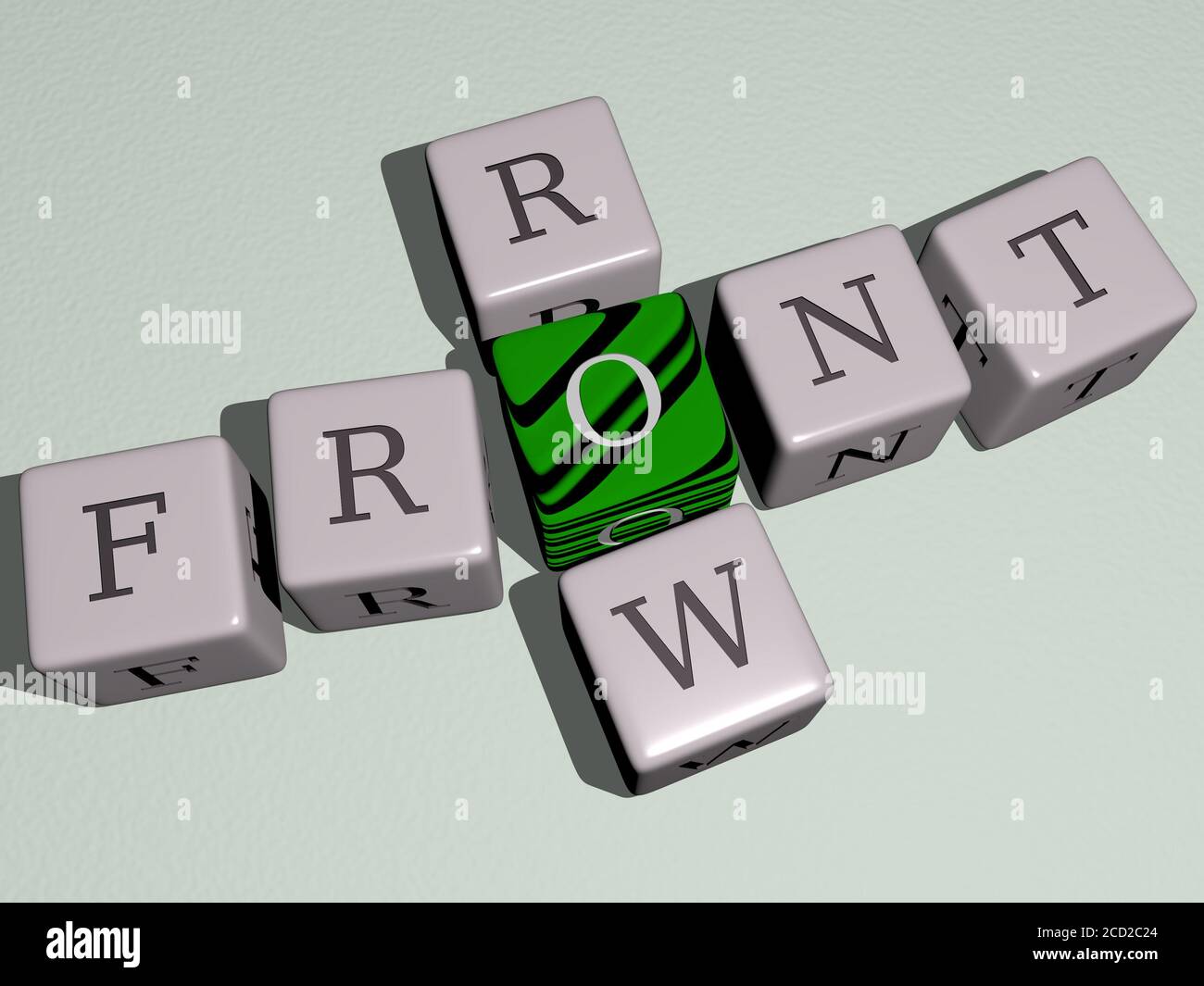 front row crossword by cubic dice letters 3D illustration Stock Photo front row crossword by cubic dice letters 3D illustration Stock Photo