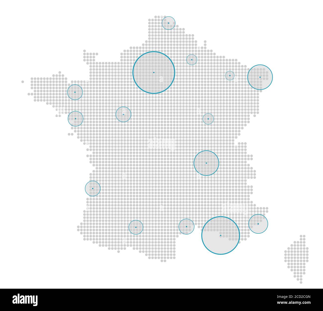 The French Finance And Economy Concept, The Map And The Cities Stock ...