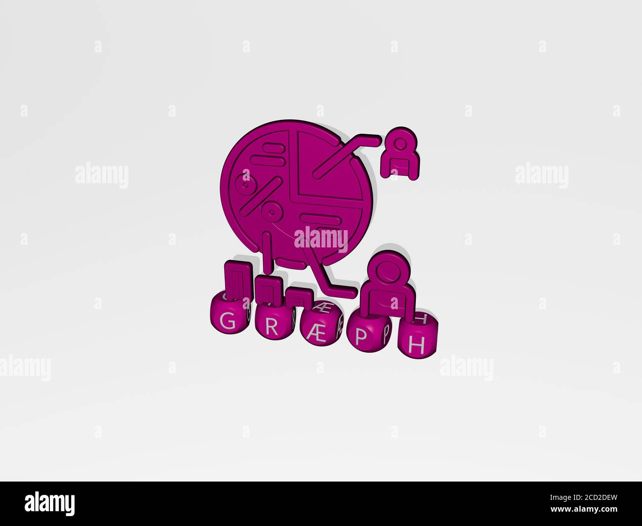 graph 3D icon over cubic letters, 3D illustration Stock Photo - Alamy