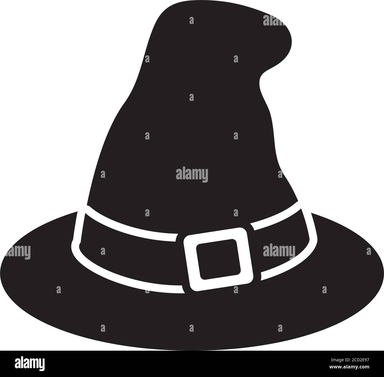 halloween concept, witch hat icon over 