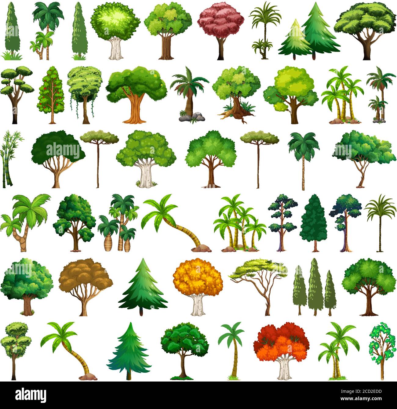 Set of variety plants and trees illustration Stock Vector Image & Art ...