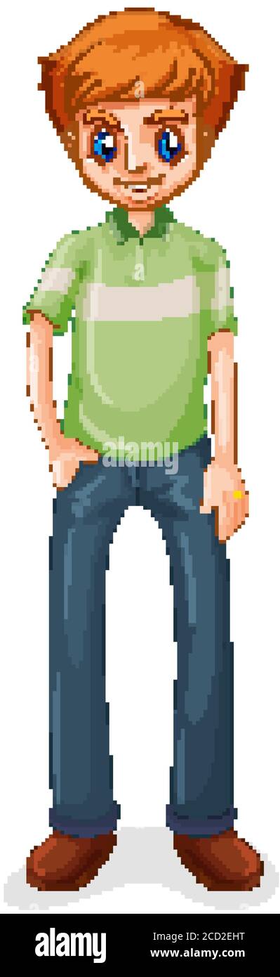 Happy man standing on white background illustration Stock Vector Image ...