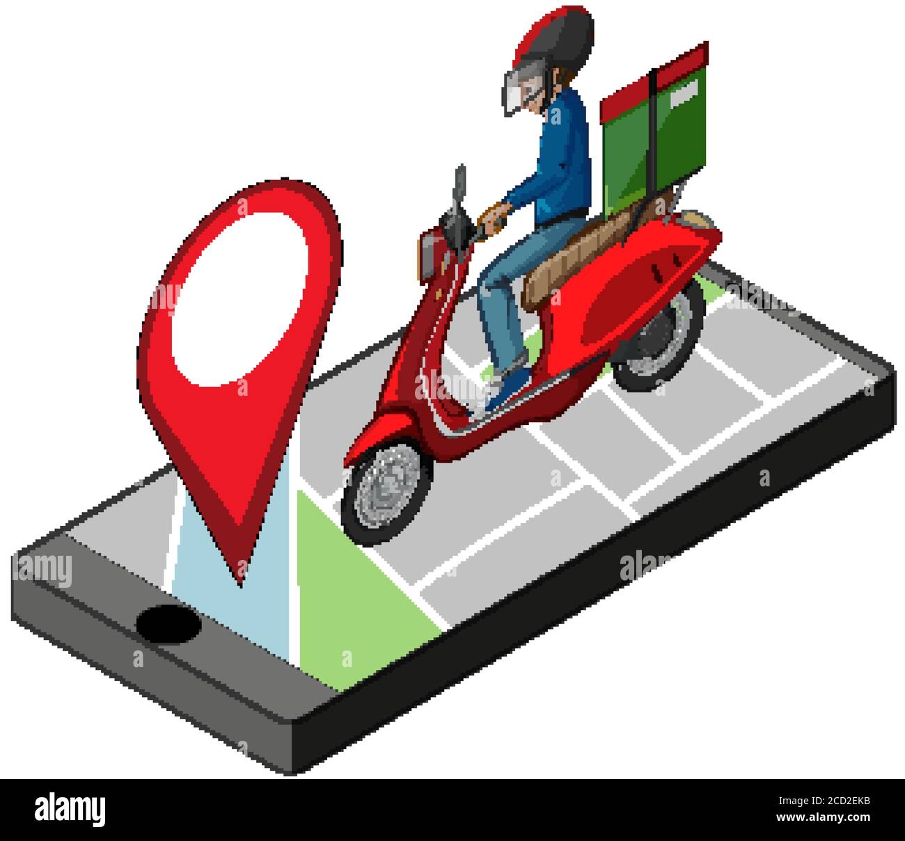 Location pin on mobile application icon illustration Stock Vector