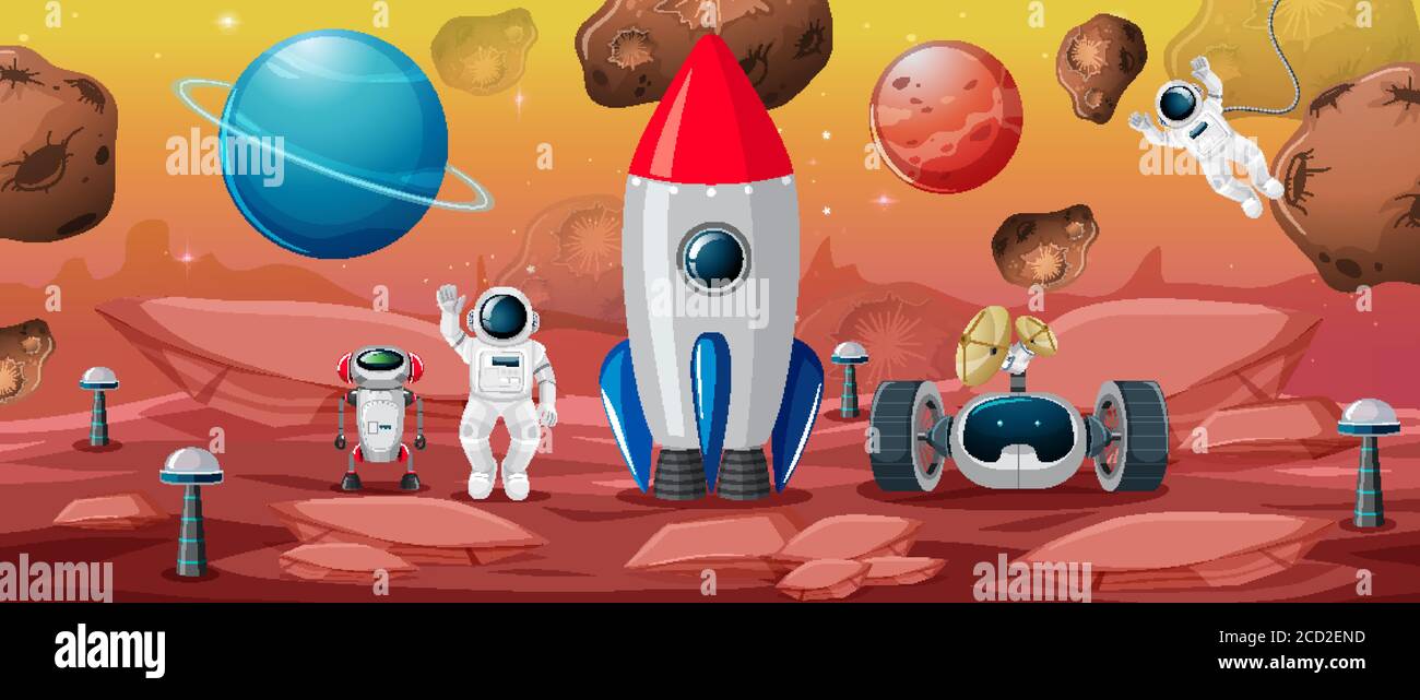 Astronaut in space scene illustration Stock Vector Image & Art - Alamy