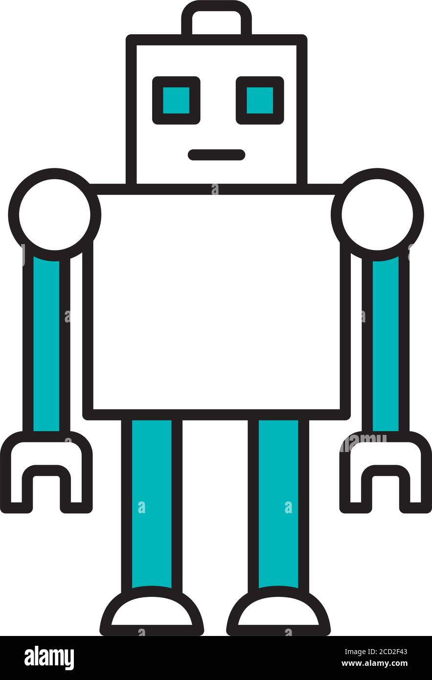 square robot over white background, half line half color style, vector  illustration Stock Vector Image & Art - Alamy