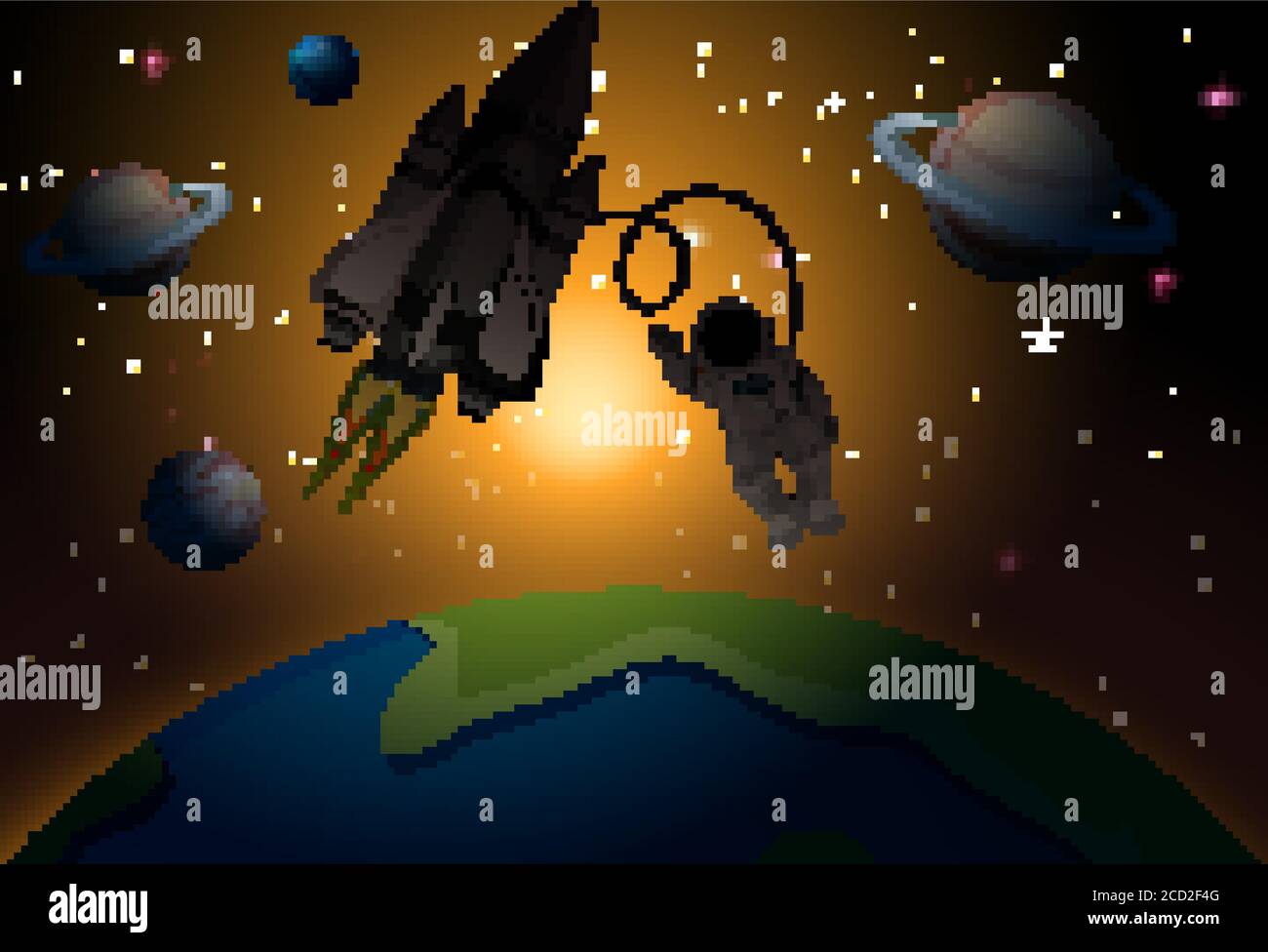 Astronaut in space scene illustration Stock Vector Image & Art - Alamy