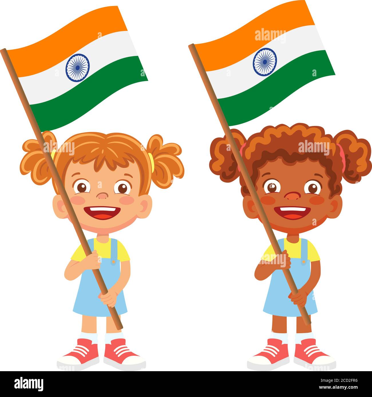 India flag in hand. Children holding flag. National flag of India vector  Stock Vector Image & Art - Alamy