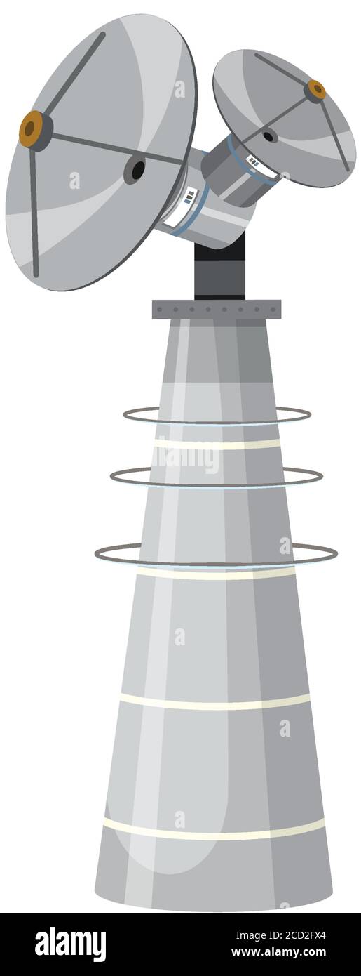 Isolated satellite on white background illustration Stock Vector Image ...