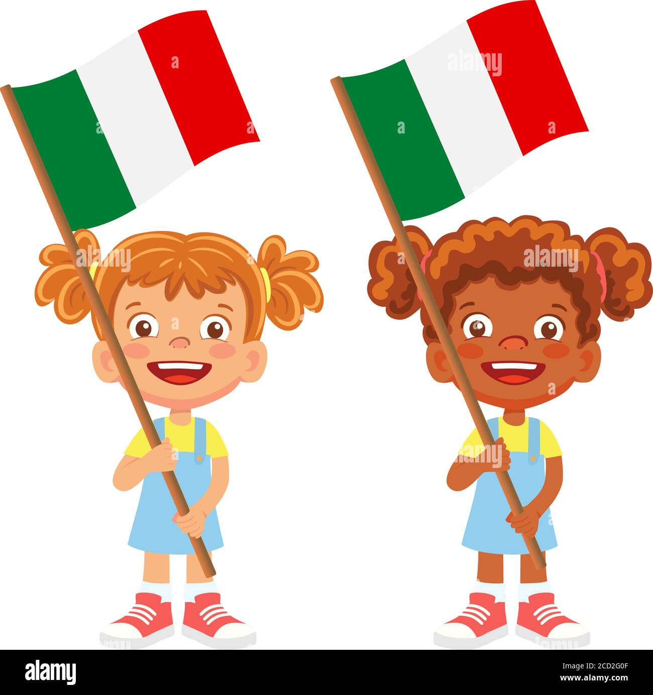 Italy flag in hand. Children holding flag. National flag of Italy vector  Stock Vector Image & Art - Alamy