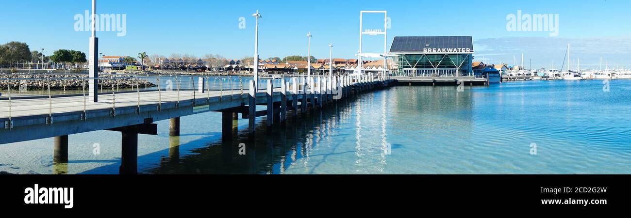 Boardwalk at Hillarys Marina, Perth, Australia Stock Photo