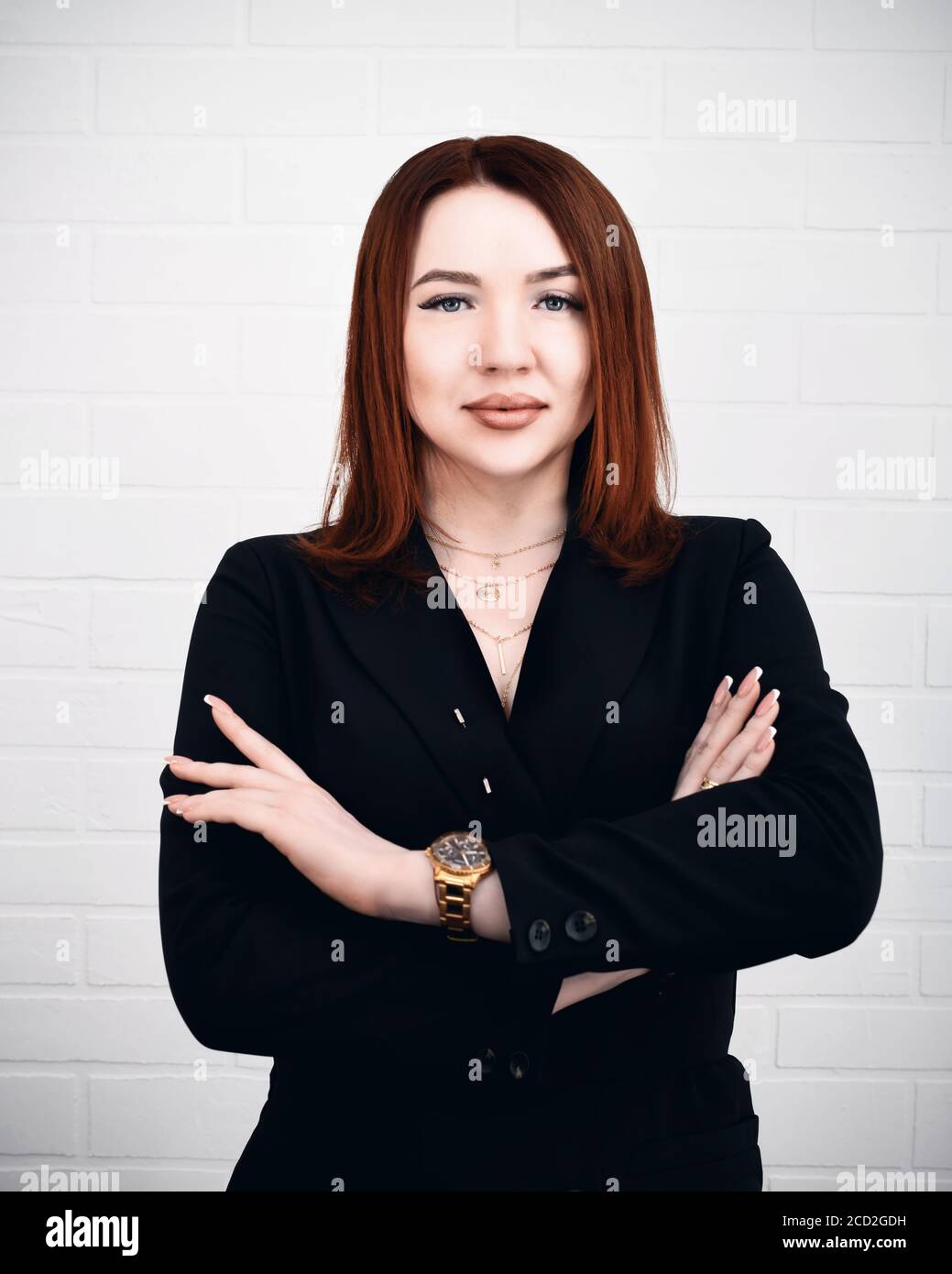 No way, denial concept. Annoyed brunette woman crossing hands in x sign and looking dissatisfied, meaning stop, showing definitive no, this is finish. Stock Photo