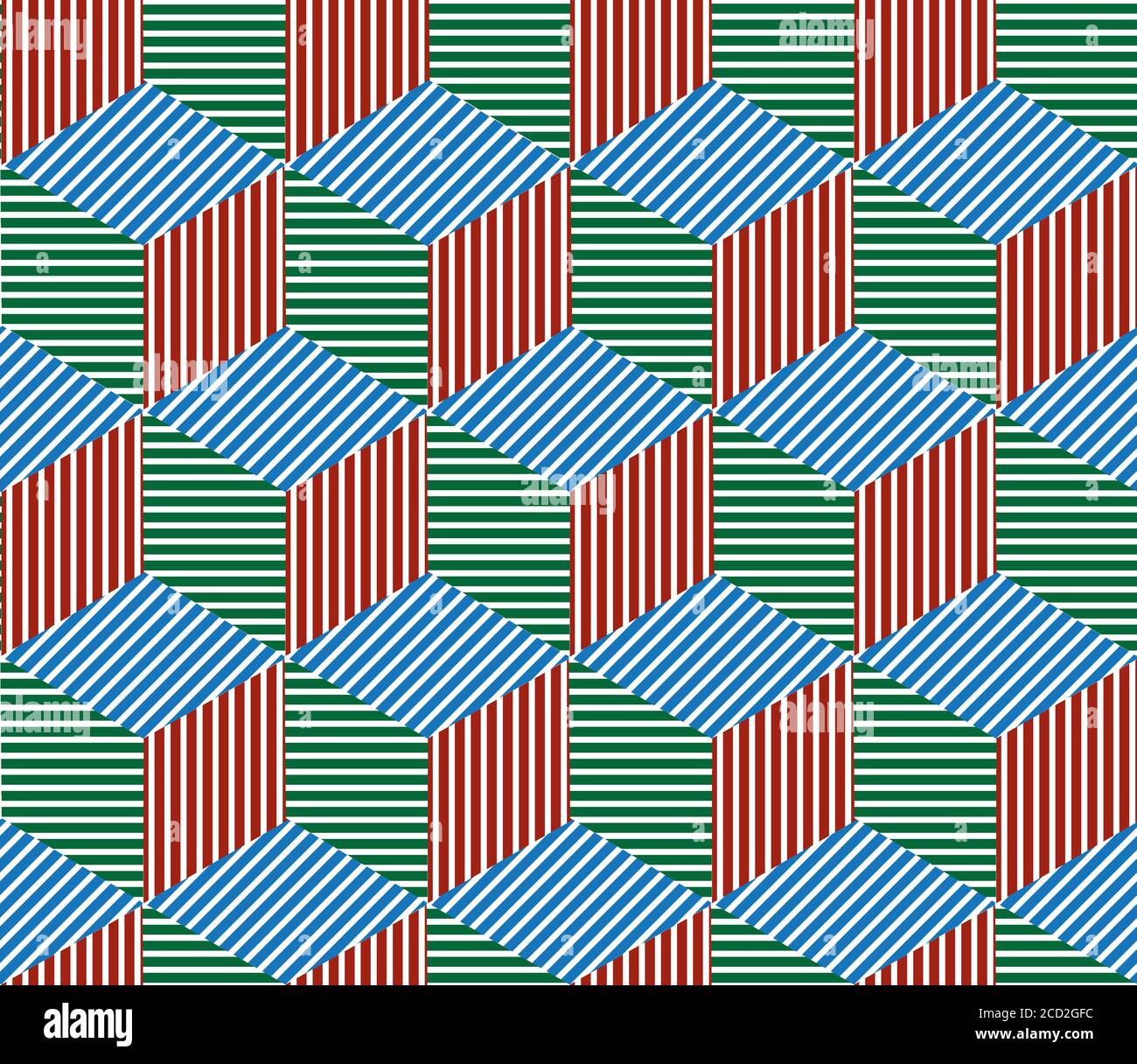 Seamless pattern with colored segments(cube) Stock Vector