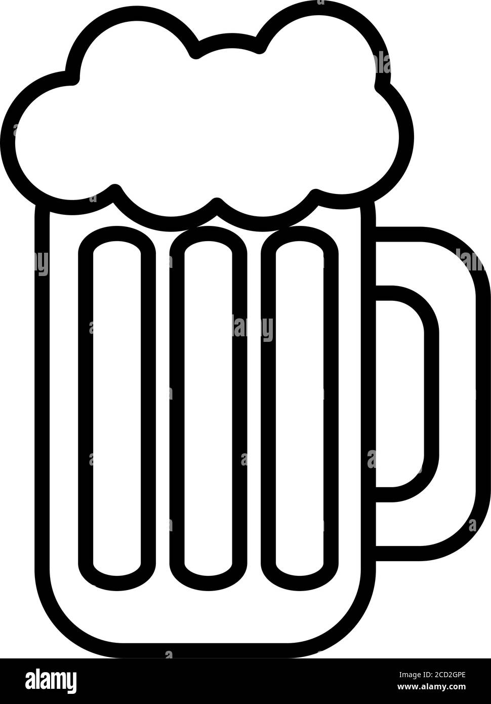 beer mug icon over white background, line style, vector illustration