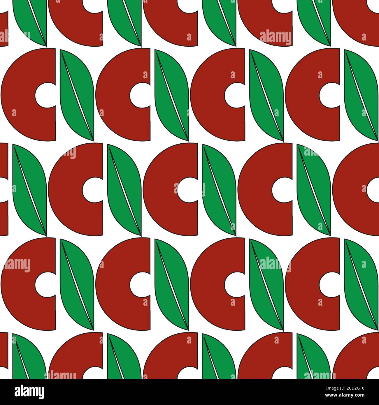 Seamless texture with colored letter a and leaf Stock Vector