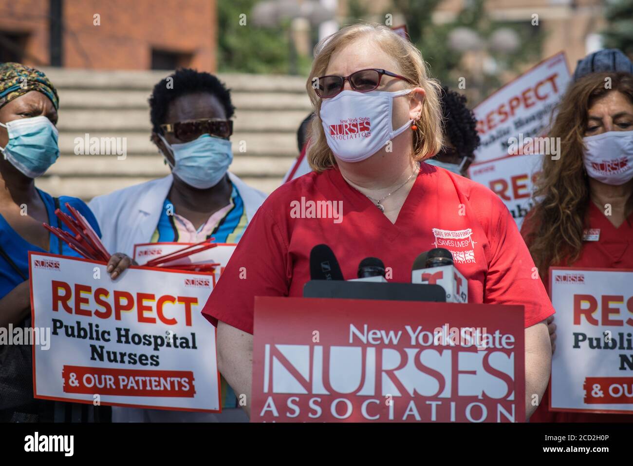 Nurses from Lincoln Hospital held a press conference to speak about the