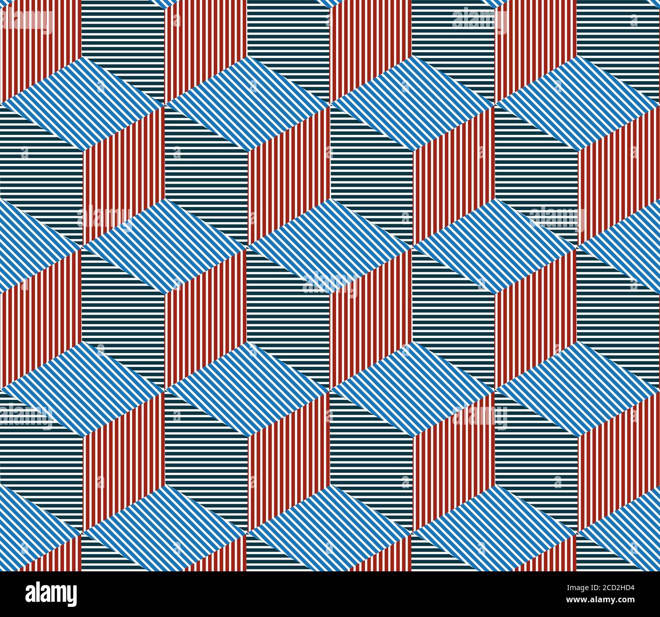 Seamless pattern with colored segments(cube) Stock Vector