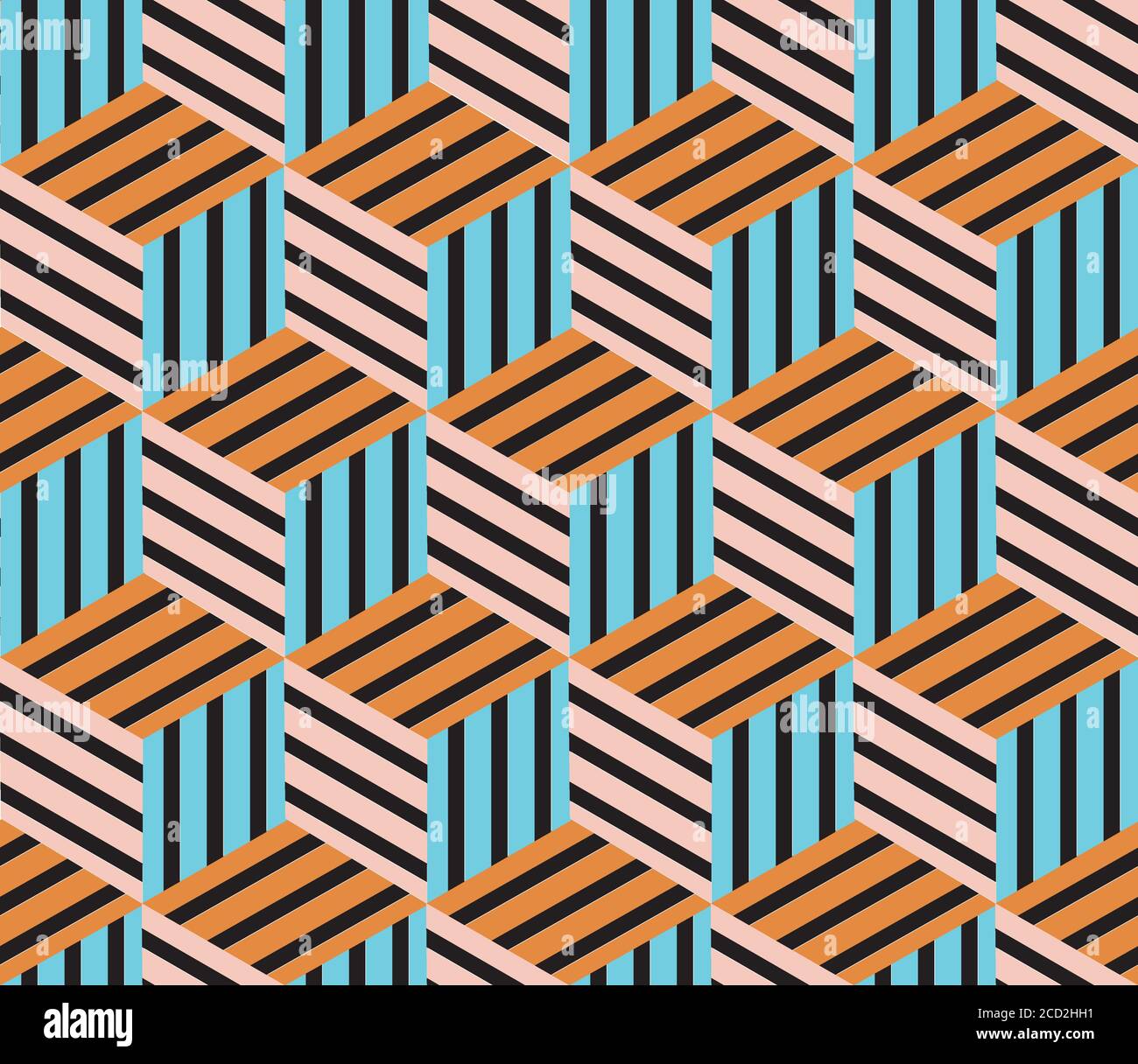 Seamless texture with colored segments(cube) Stock Vector