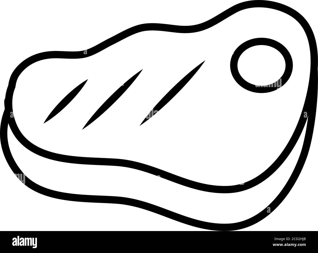 meat steak icon over white background, line style, vector illustration ...