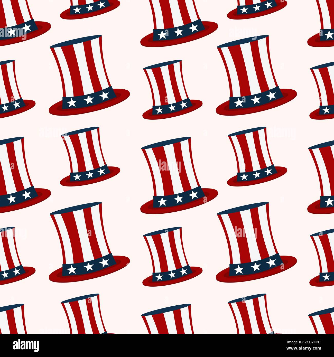 uncle sam hat seamless pattern vector illustration background Stock Vector