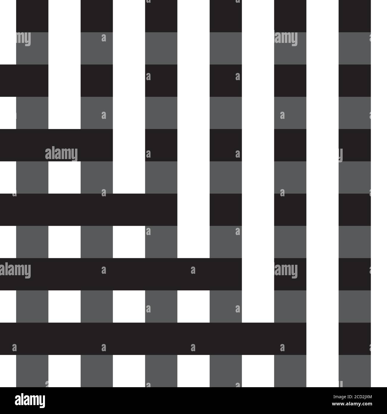 Pattern with interlacing black and white stripes Stock Vector