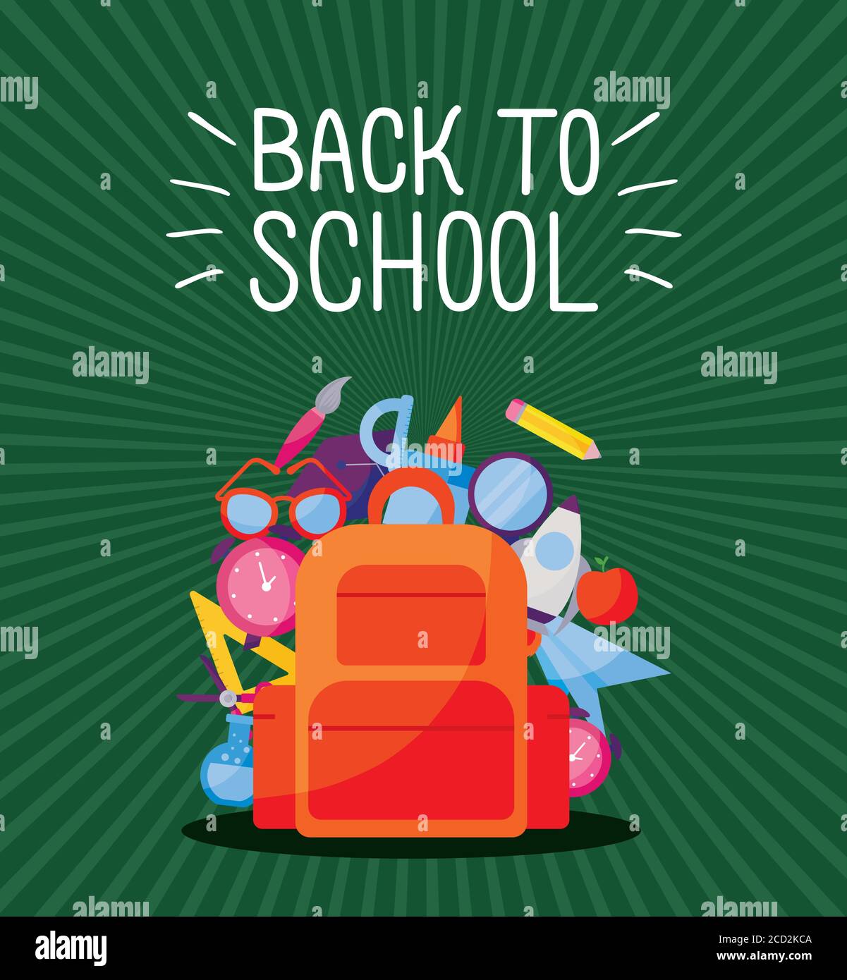 bag with icon set design, Back to school eduacation class lesson theme ...