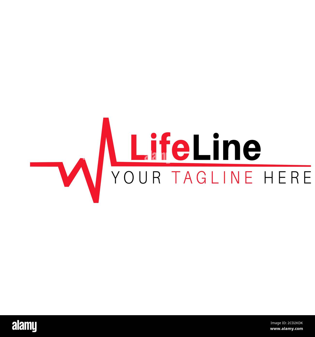 Lifeline illustration vector logo design healthcare and medical logo. Stock Vector