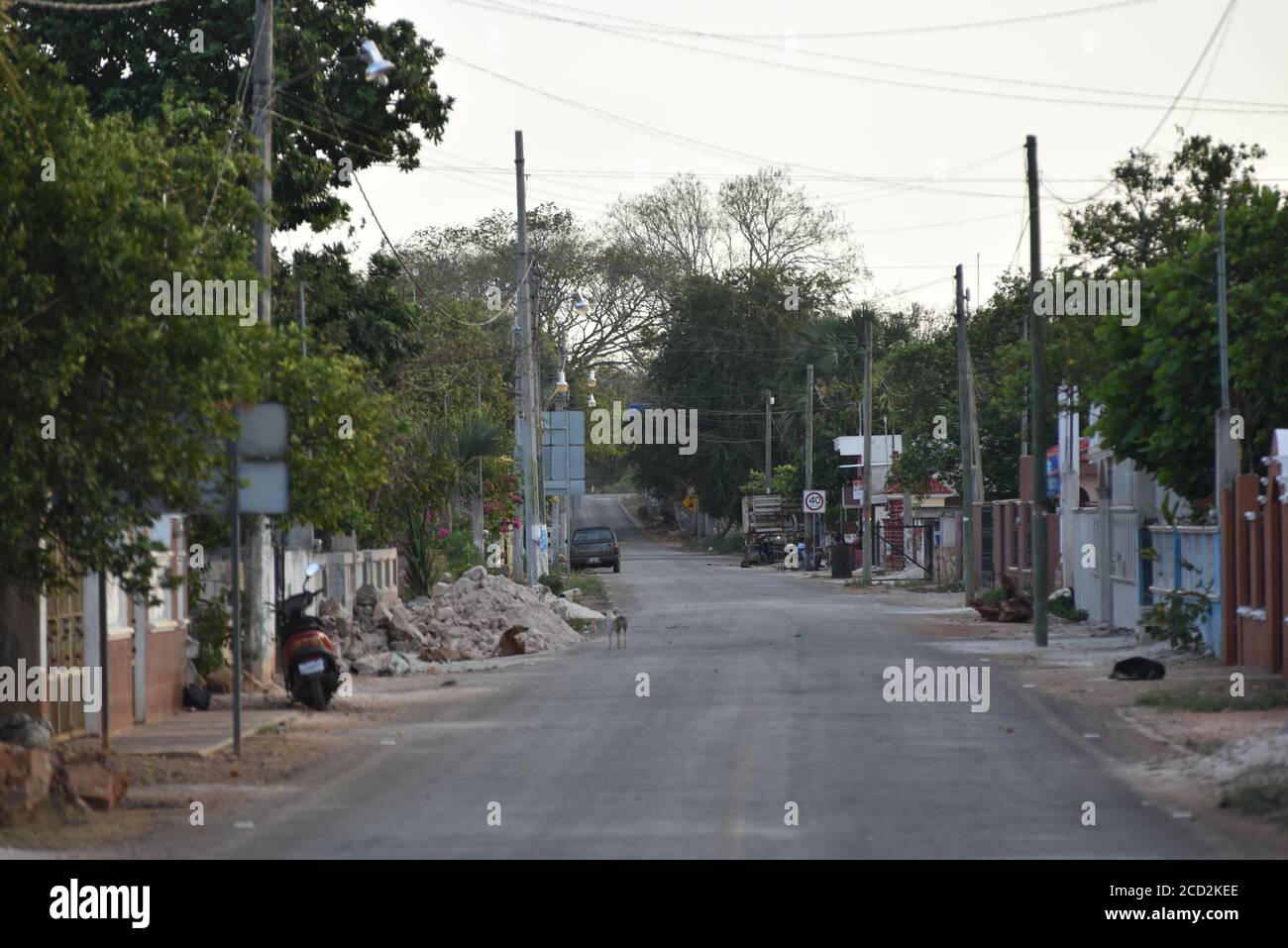 Main passage through historic city Santa Elena Stock Photo