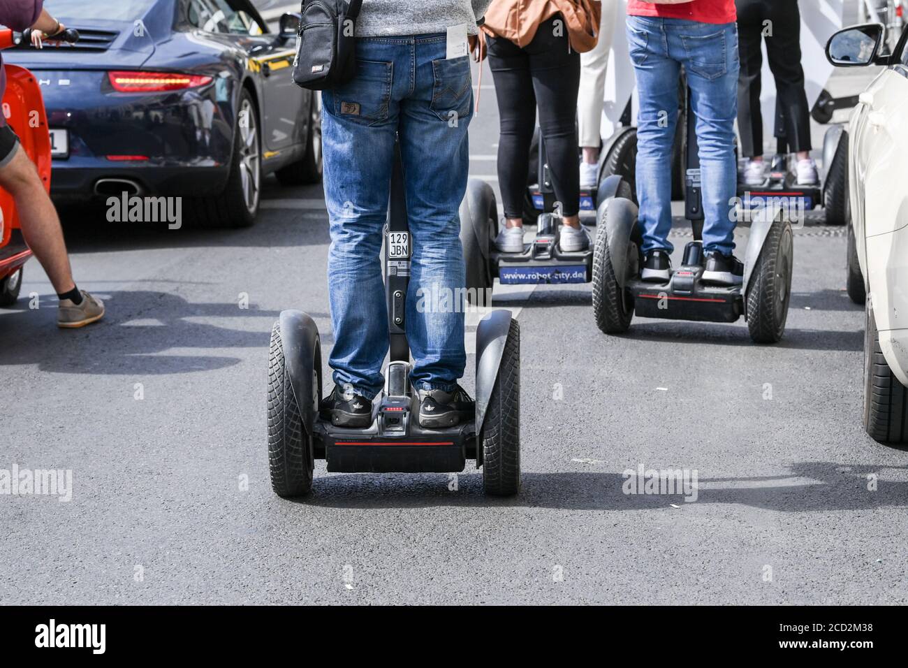 Berlin, Germany. 25th Aug, 2020. Tourists are on a road on Segways. On ...