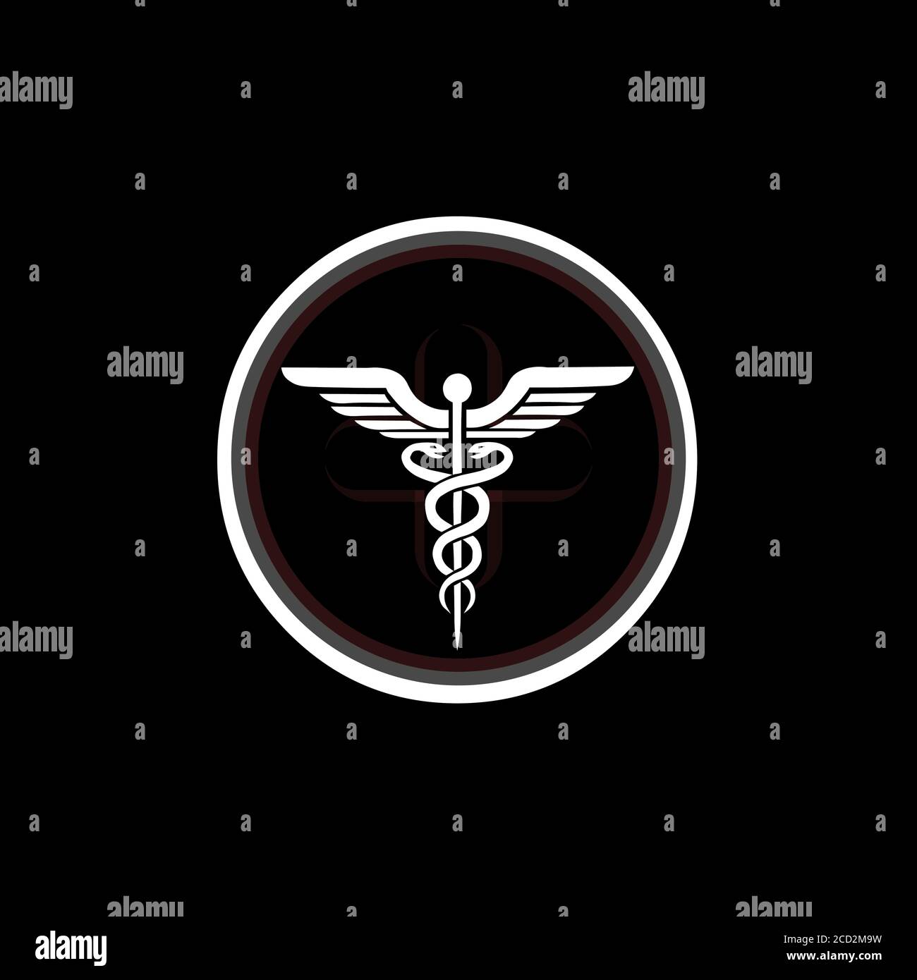 Caduceus illustration vector logo design health care and medical symbols. Stock Vector