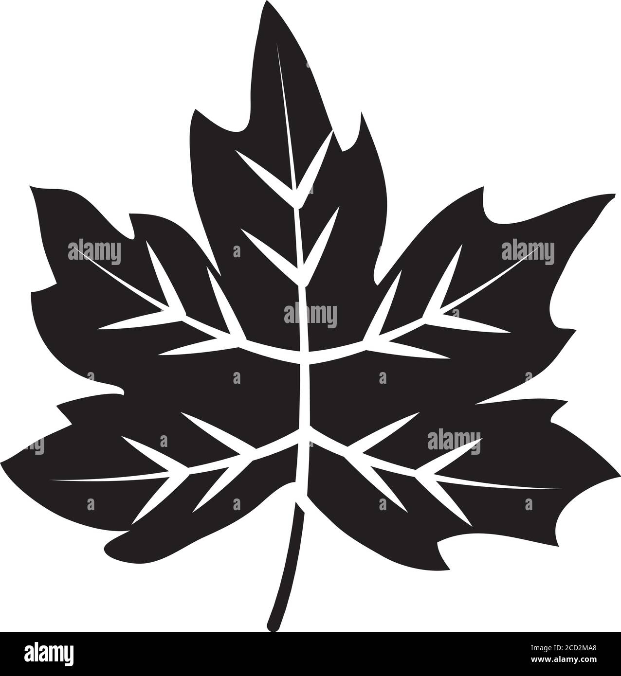 dry leaf icon over white background, silhouette style, vector ...