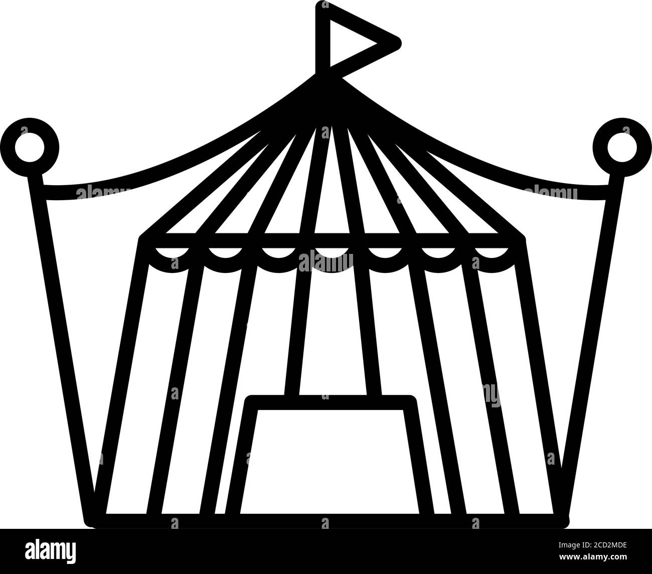 circus tent icon over white background, line style, vector illustration ...