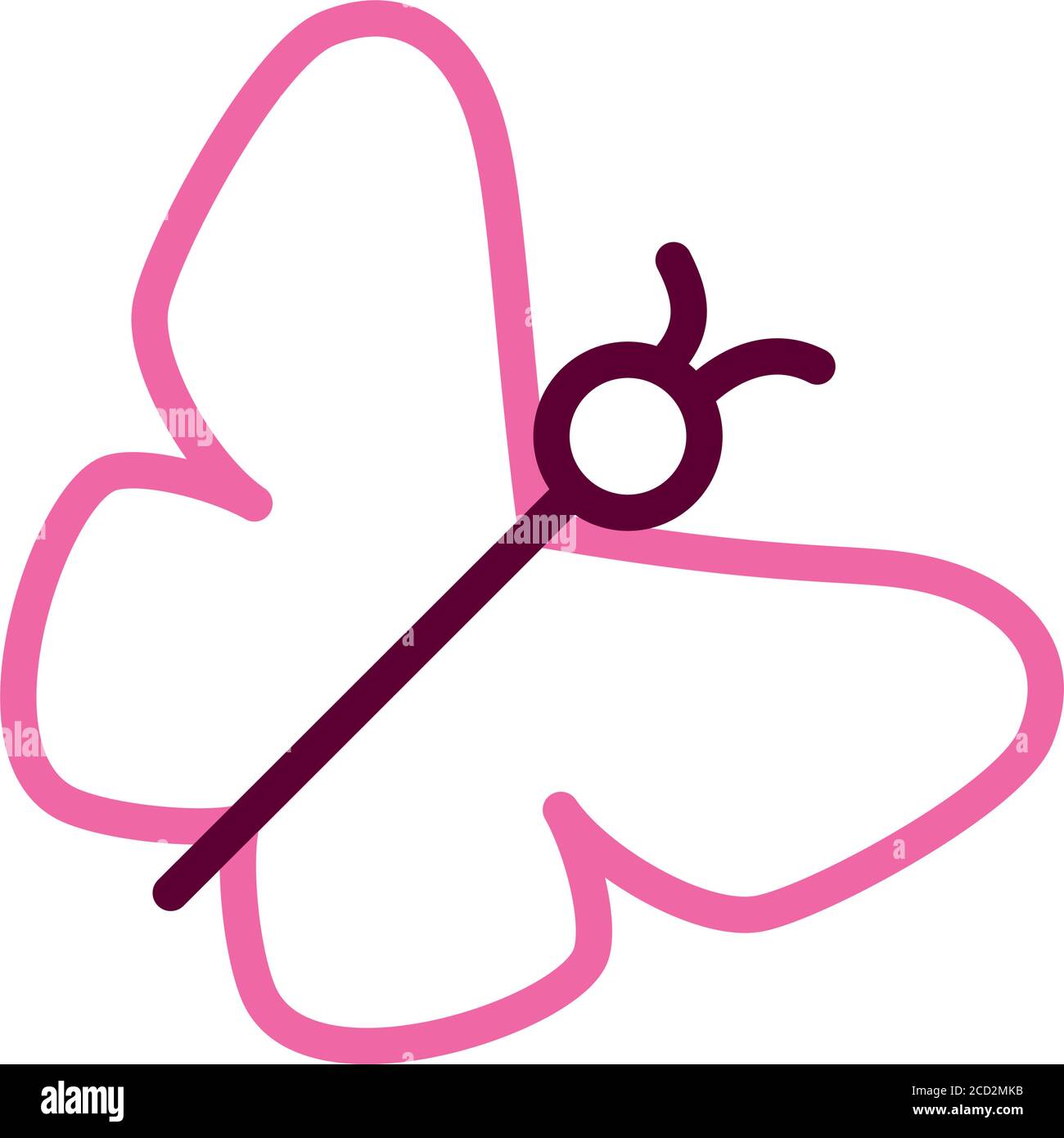 butterfly icon over white background, half line half color style ...