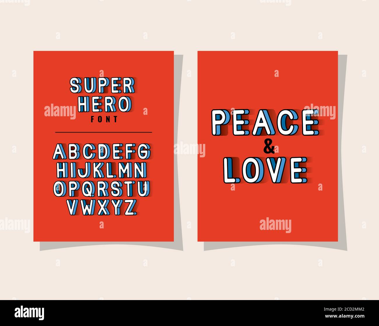 3d peace and love lettering and alphabet on red backgrounds design