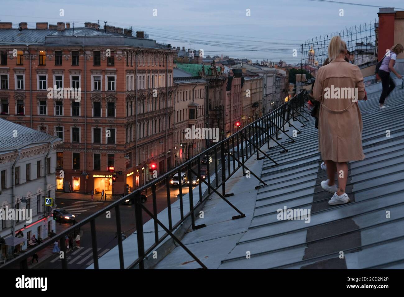 Rooftop Tour At Sunset In St Petersburg Russia Stock Photo Alamy
