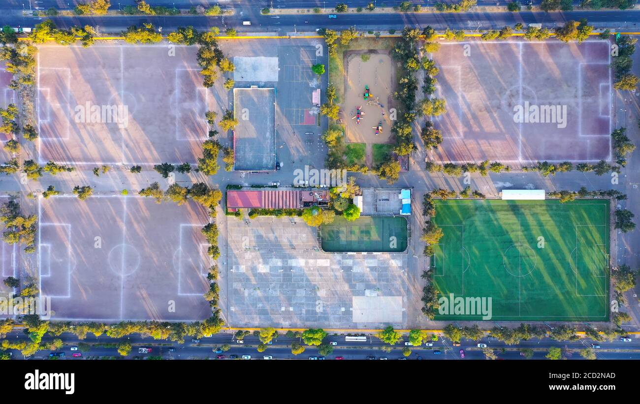Aerial view of soccer fields Stock Photo Alamy