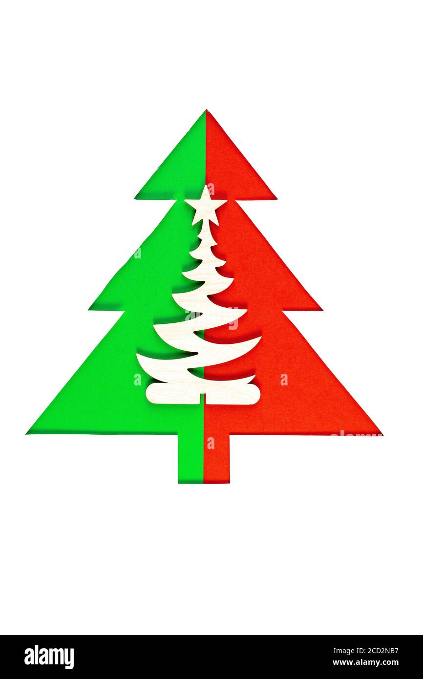 Christmas trees on white background. Minimal composition background ...