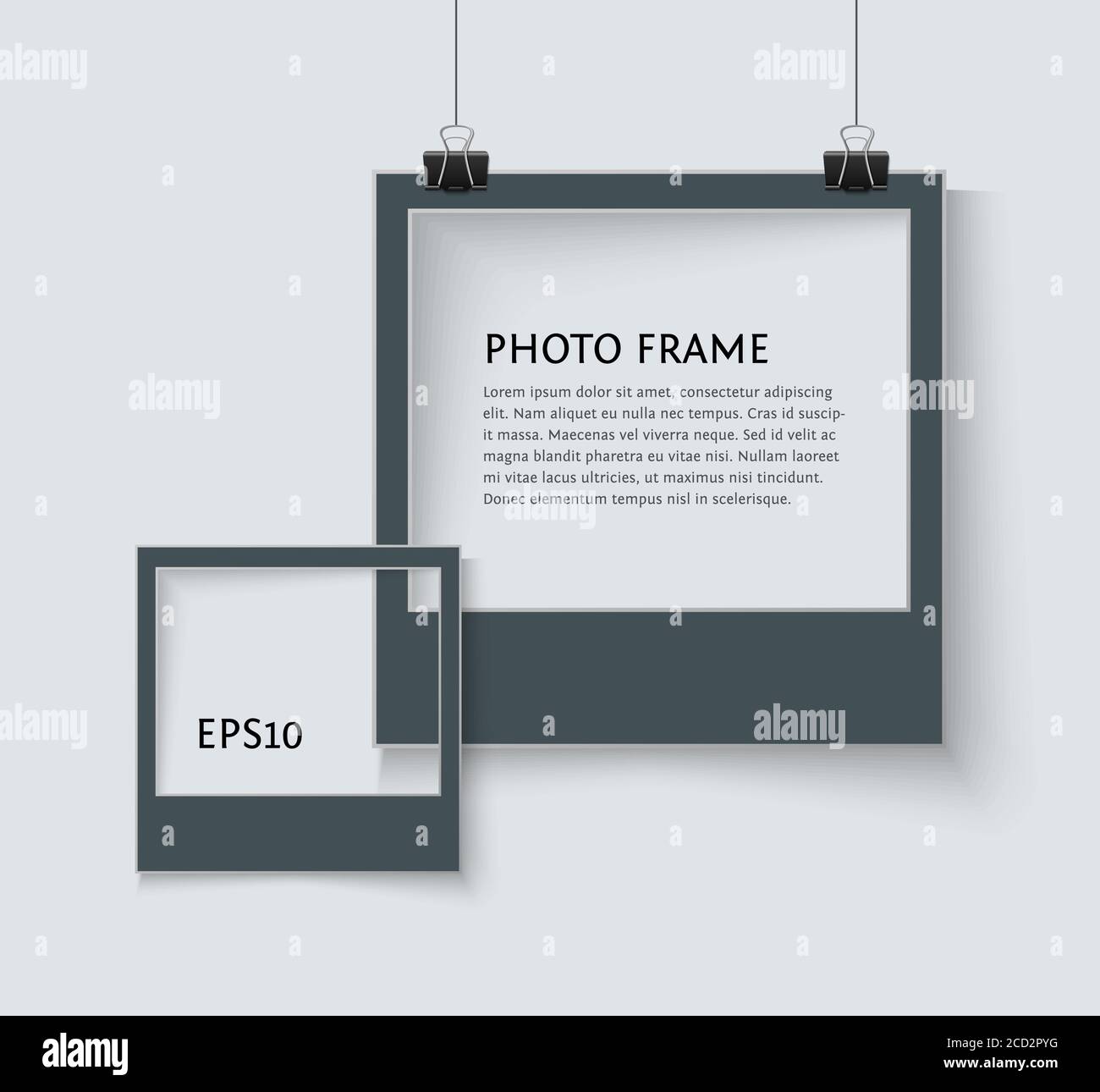Old style photo frames. Dark vector freme for text. Stock Vector