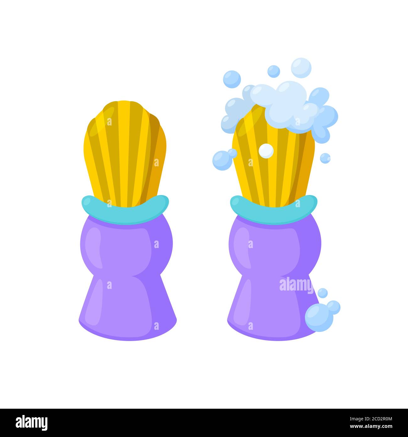 Eco collection for shaving. Shaving brushes with foam and bubbles