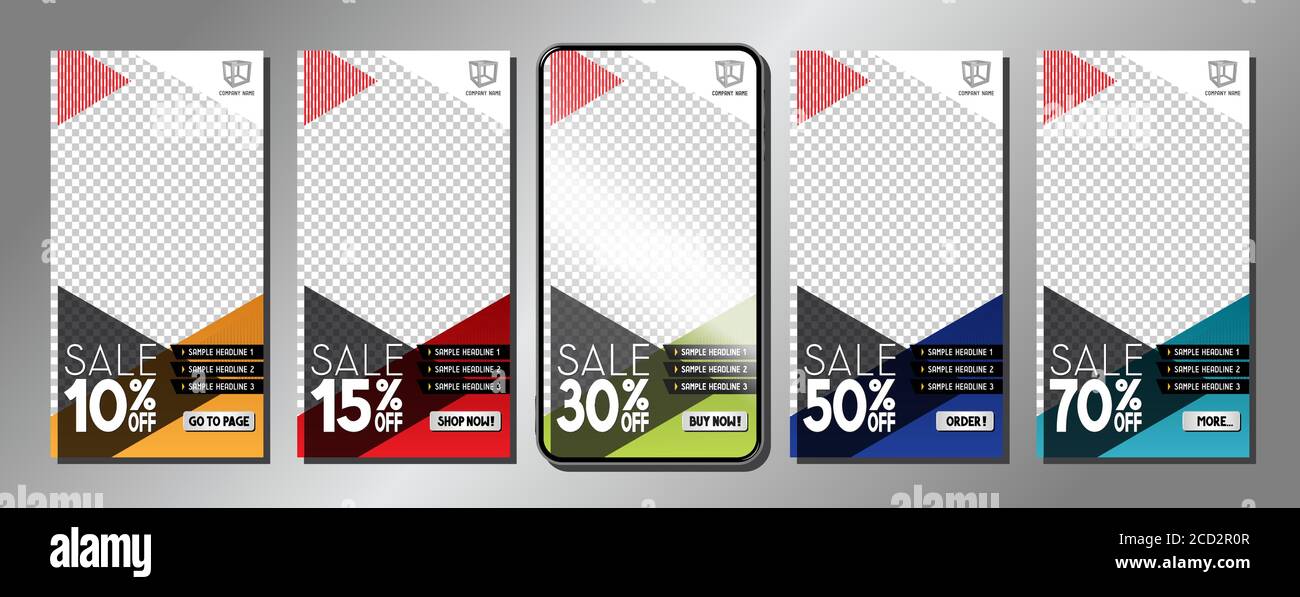 Social media advertisement - sale templates - vector illustration, 16:9 ...