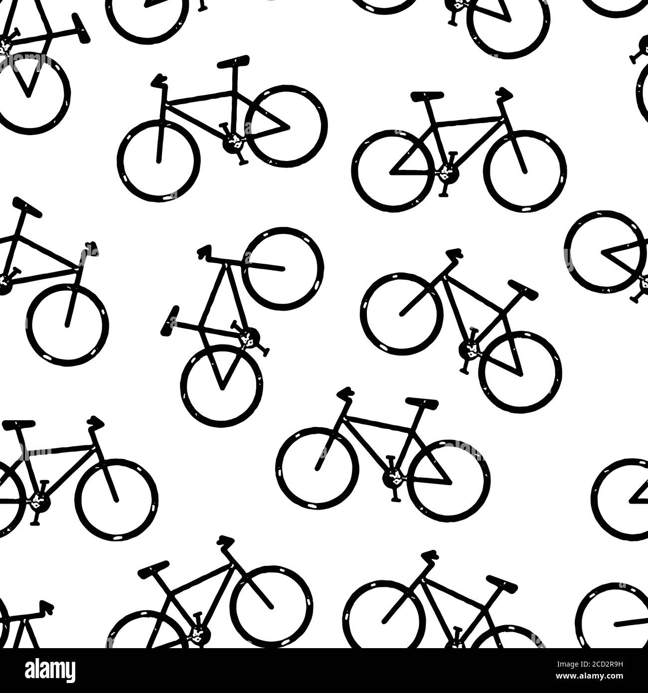 Bicycle seamless vector background. Bike pattern repeat black on ...