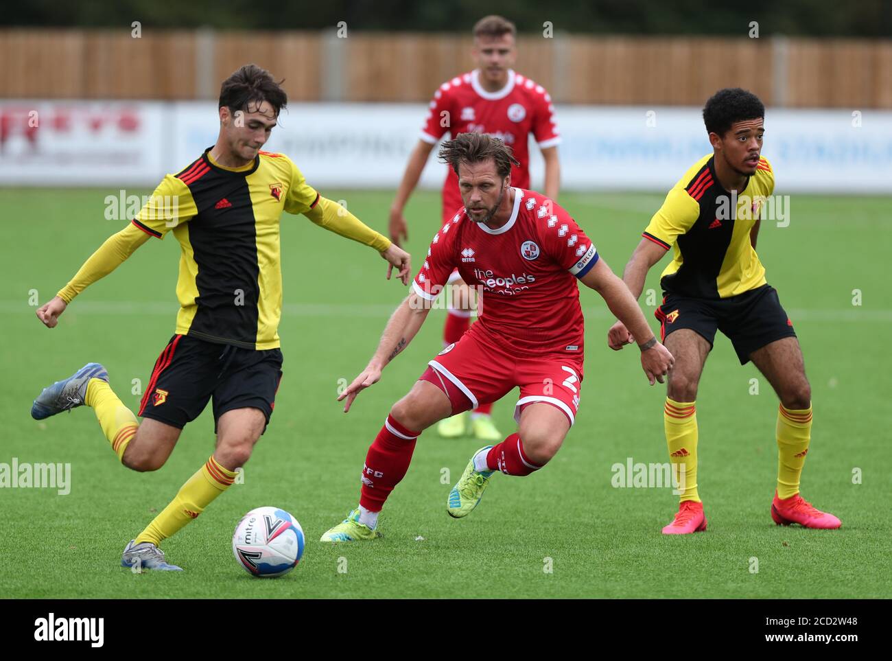Crawley Town's Dannie Bulman (Centre) during the pre season friendly between Crawley Town and Watford at the The Camping World Community Stadium. Picture by JAMES BOARDMAN Stock Photo