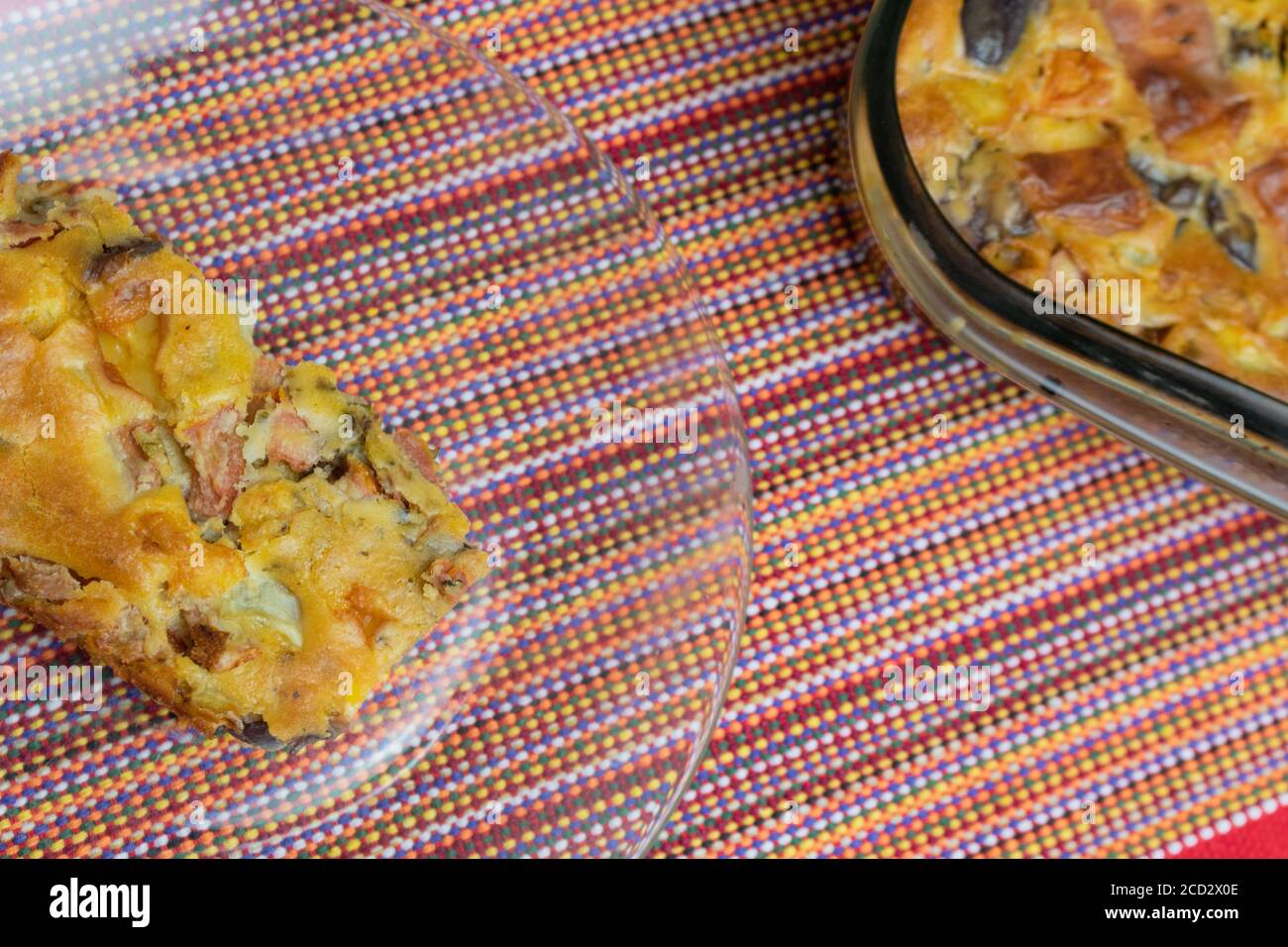 Pie with Cheese and Black Olive. Stock Photo