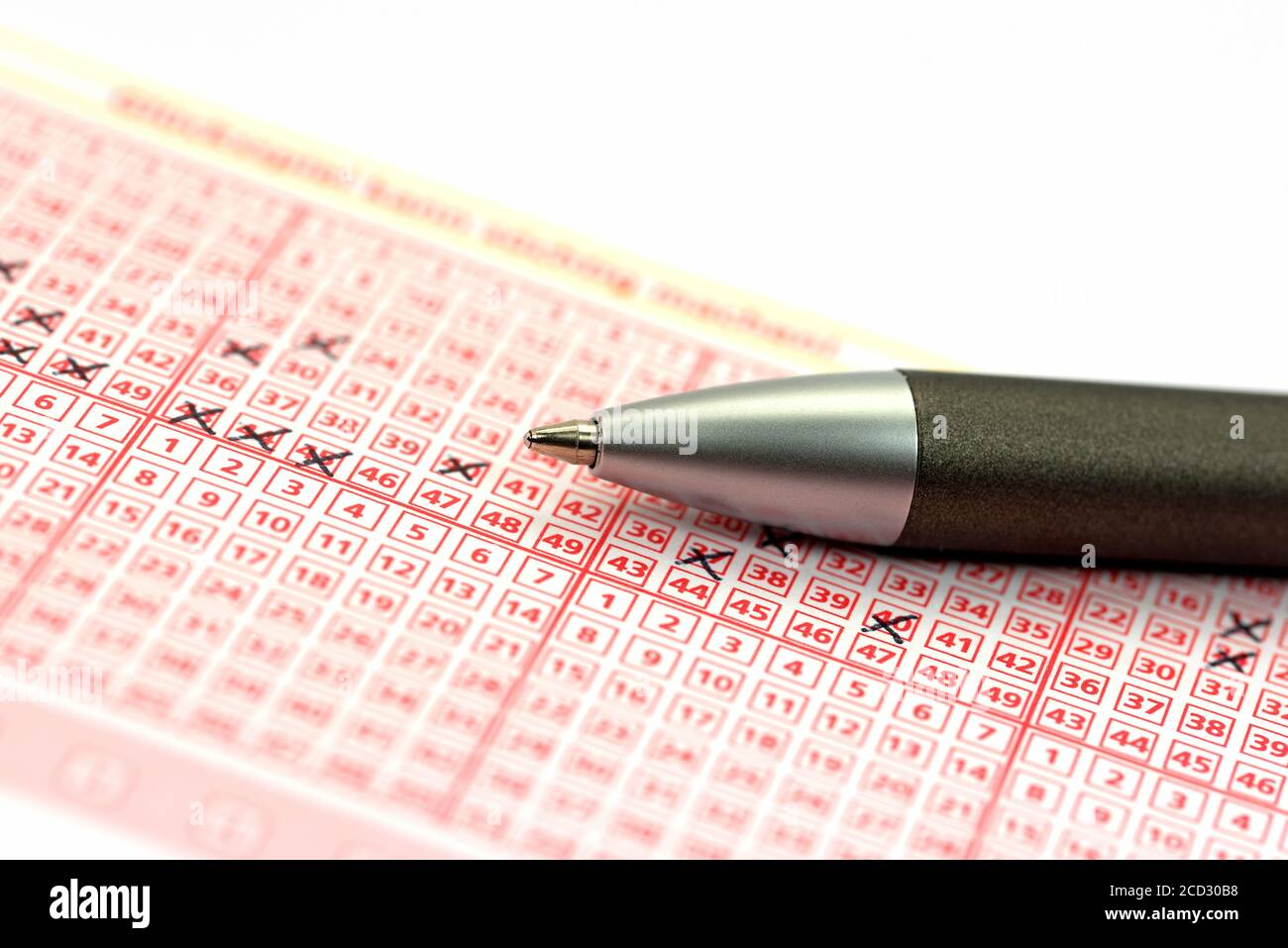 Lottery ticket with lucky numbers Stock Photo Alamy