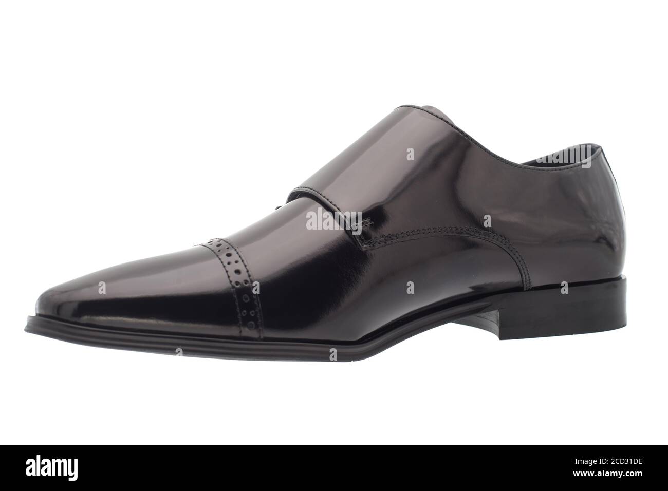 Black shoes leather men shoes against white background Stock Photo - Alamy