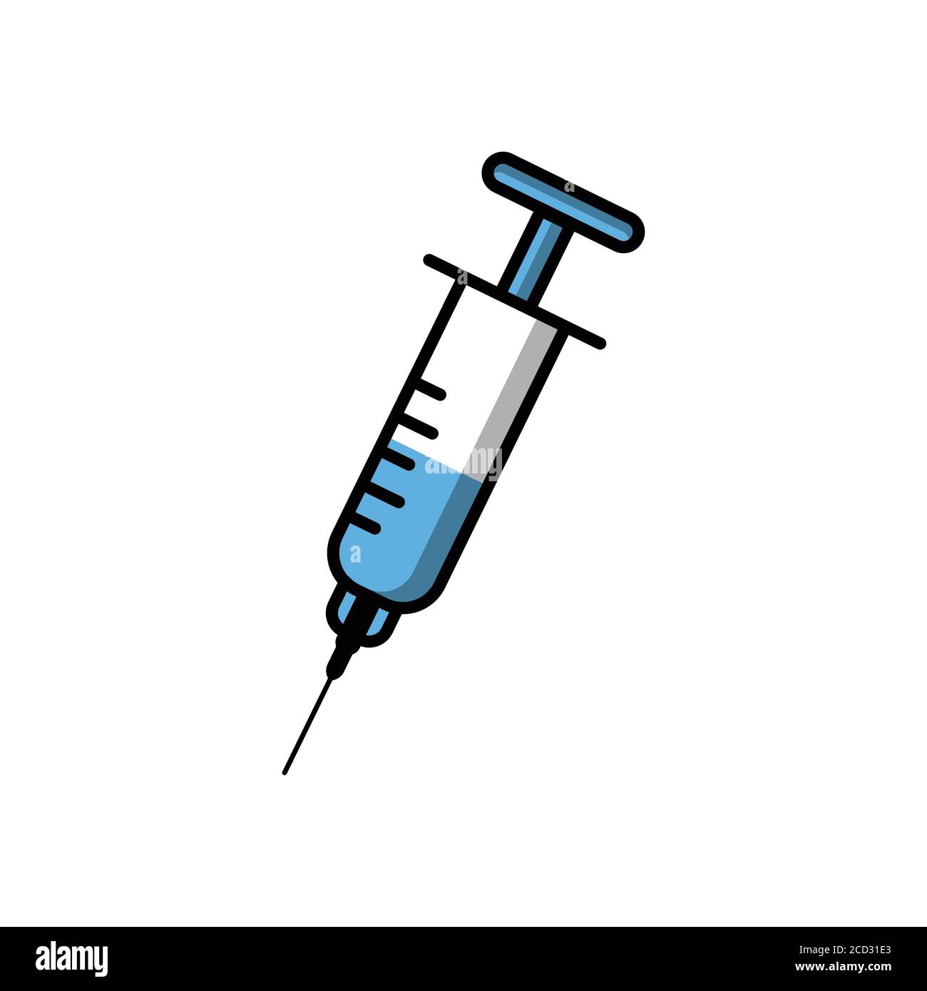 Syringe flat icon. Design template vector Stock Vector