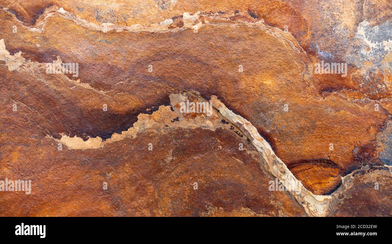 Brown slate stone slab with abstract pattern Stock Photo